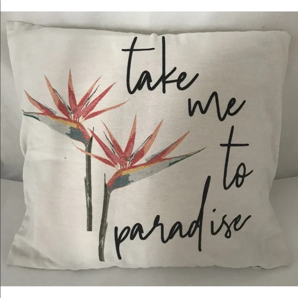 Indigo Chapters Throw Pillow Cover Cotton Floral White Paradise 16.5x18 Inches - Picture 1 of 9